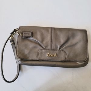 Coach Bronze Leather Wristlets Clutch